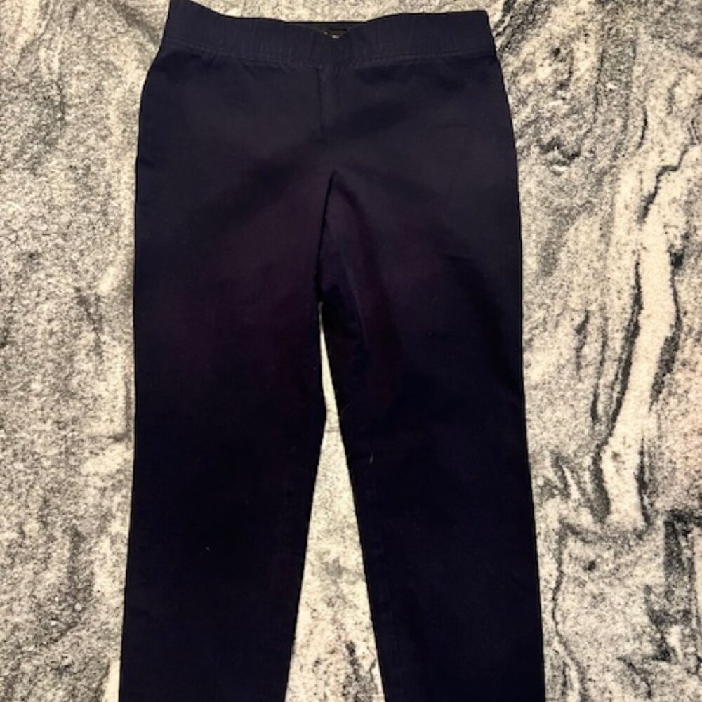 Talbots Skinny Ankle Pants Women 6P Navy Blue Pull On Stretch Petite